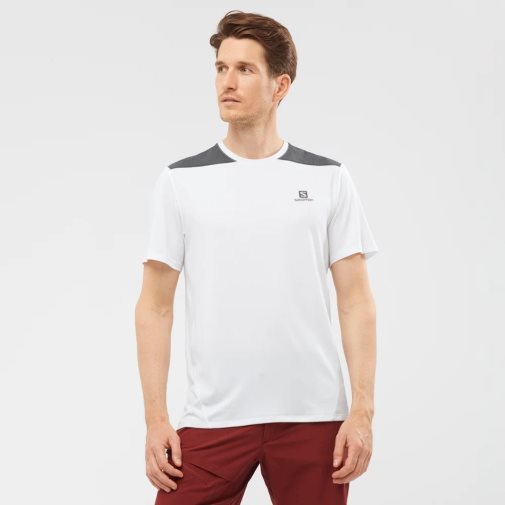 Camiseta Salomon Outline Corta Sleeve Hombre Blancos Negros | MX SNZQ102